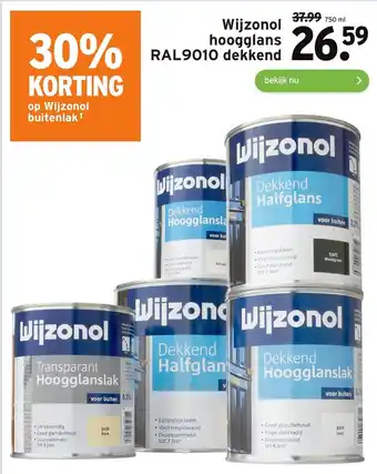 GAMMA Wijzonol hoogglans RAL9010 dekkend 750ml aanbieding