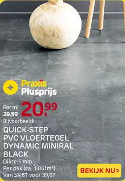 Praxis Quick-step pvc vloertegel dynamic miniral black aanbieding