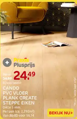Praxis Cando pvc vloer plank create steppe eiken aanbieding