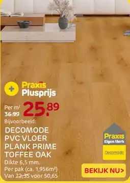 Praxis Decomode pvc vloer plank prime toffee oak aanbieding