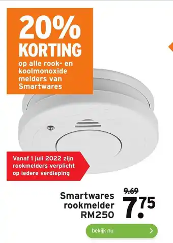 GAMMA Smartwares rookmelder RM250 aanbieding