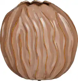 Intratuin Mica Decorations vaas Jovi bruin 27,5 x 15,5 x 27 cm aanbieding