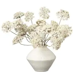 Intratuin Intratuin kunstbloemen boeket in vaas Dille wit H 46 cm aanbieding