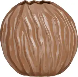 Intratuin Mica Decorations vaas Jovi bruin 35 x 17 x 35 cm aanbieding
