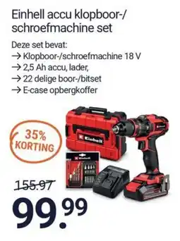 Inter Chalet Einhell accu klopboor-/schroefmachine set aanbieding