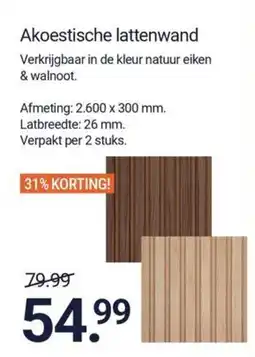 Inter Chalet Akoestische lattenwand aanbieding