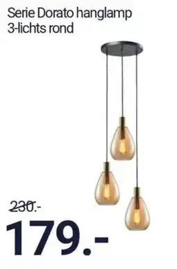 Inter Chalet Serie Dorato hanglamp 3-lichts rond aanbieding