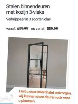 Inter Chalet Stalen binnendeuren met kozijn 3-vlaks aanbieding
