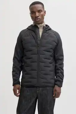Wehkamp JACK & JONES ESSENTIALS gewatteerde jas zwart aanbieding