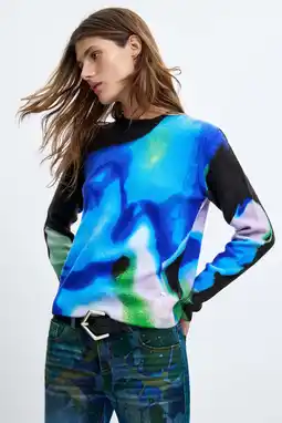 Wehkamp Desigual pullover met print - blauw aanbieding