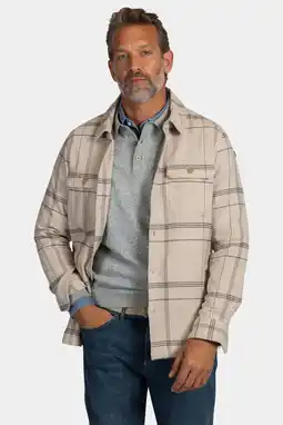 Wehkamp New Zealand Auckland regular fit geruit overshirt - tan sand aanbieding