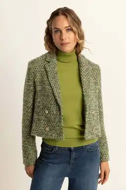 Wehkamp Expresso cropped blazer groen aanbieding
