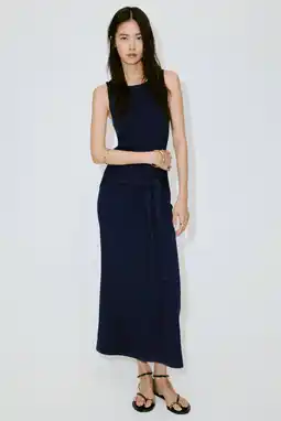 Wehkamp Mango midi jurk - marineblauw aanbieding