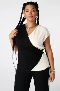 Wehkamp MS Mode overslagtop Plus Size - zwart aanbieding