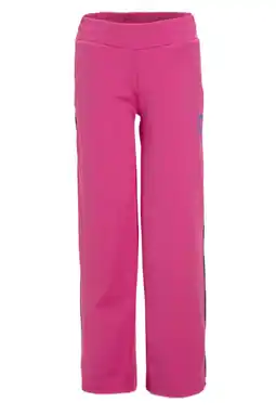 Wehkamp Coolcat wide leg joggingbroek met contrastbies Mikkie roze aanbieding