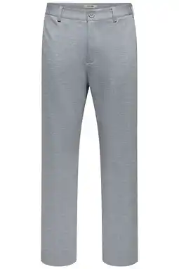 Wehkamp ONLY & SONS straight leg geruite chino - lichtgrijs aanbieding