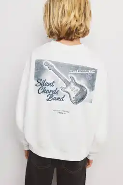 Wehkamp Mango Kids sweater met backprint - wit aanbieding