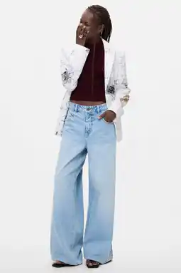 Wehkamp Desigual regular fit blazer met tekst - ecru aanbieding