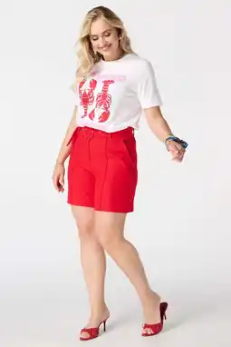 Wehkamp MS Mode rechtvallend T-shirt Plus Size met print - wit aanbieding