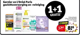 Kruidvat Garnier en L'Oréal Paris gezichtsverzorging en -reiniging aanbieding