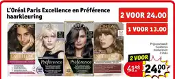 Kruidvat L'Oréal Paris Excellence en Préférence haarkleuring aanbieding