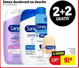 Kruidvat Sanex deodorant en douche aanbieding