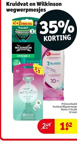 Kruidvat Kruidvat en Wilkinson wegwerpmesjes aanbieding