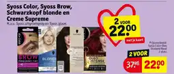 Kruidvat Syoss Color, Syoss Brow, Schwarzkopf blonde en Creme Supreme aanbieding