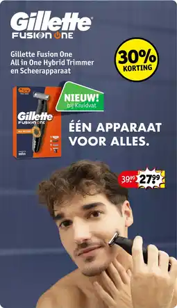 Kruidvat Gillette Fusion One All in One Hybrid Trimmer en Scheerapparaat aanbieding