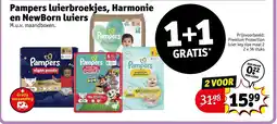 Kruidvat Pampers luierbroekjes, Harmonie en NewBorn luiers aanbieding