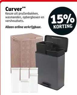 Kruidvat Curver prullenbakken, wasmanden, opbergboxen en verschoudsets aanbieding