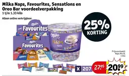 Kruidvat Milka Naps, Favourites, Sensations en Oreo Bar Voordeelverpakking aanbieding