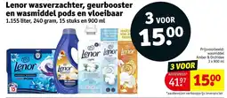Kruidvat Lenor Wasverzachter, Geurbooster en Wasmiddel Pods en Vloeibaar aanbieding