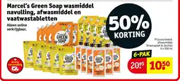 Kruidvat Marcel's Green Soap wasmiddel navulling, afwasmiddel en vaatwastabletten aanbieding