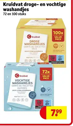 Kruidvat Kruidvat droge- en vochtige washandjes aanbieding