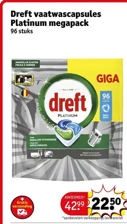 Kruidvat Dreft vaatwascapsules Platinum aanbieding