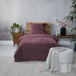 Action Teddy Hexagon dekbedovertrek - bordeauxrood aanbieding
