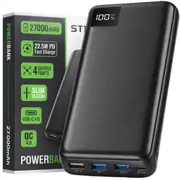 ANWB Strex Powerbank 27.000mAh Zwart aanbieding