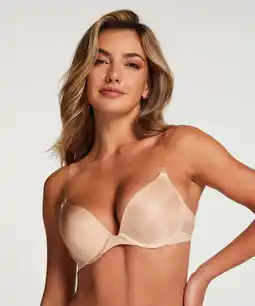 Hunkemoller Hunkemöller Voorgevormde strapless push-up beugel bh Transparant Back Beige aanbieding