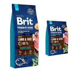 Zooplus 15 kg + 3 kg gratis! Brit Premium natvoer voor honden 18 kg - Sensitive Lam aanbieding