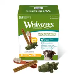 Zooplus Maat M: voor middelgrote honden (12 - 18 kg, 28 stuks) Whimzees by Wellness Mixbox hondensnacks aanbieding