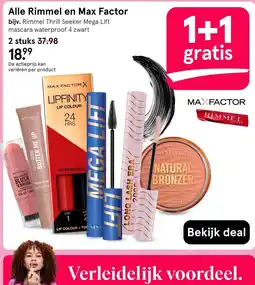 Etos Rimmel en Max Factor aanbieding