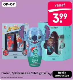 Etos Frozen, Spiderman en Stitch giftsets aanbieding
