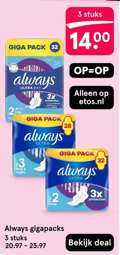 Etos Always gigapacks aanbieding