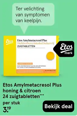 Etos Etos Amylmetacresol Plus honing & citroen aanbieding
