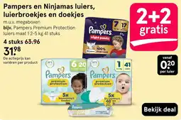 Etos Pampers en Ninjamas luiers, luierbroekjes en doekjes aanbieding