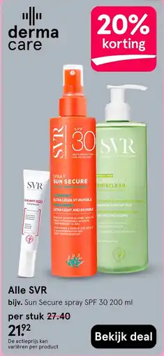 Etos derma care SVR Sun Secure spray SPF 30 200 ml aanbieding