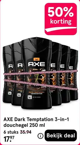 Etos axe dark temptation 3-in-1 douchegel aanbieding
