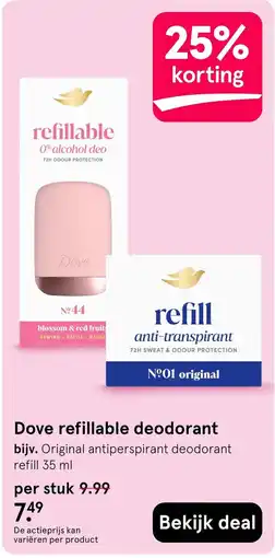 Etos Dove refillable deodorant aanbieding