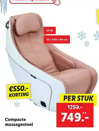 Lidl Compacte Massagestoel €550.- Korting aanbieding